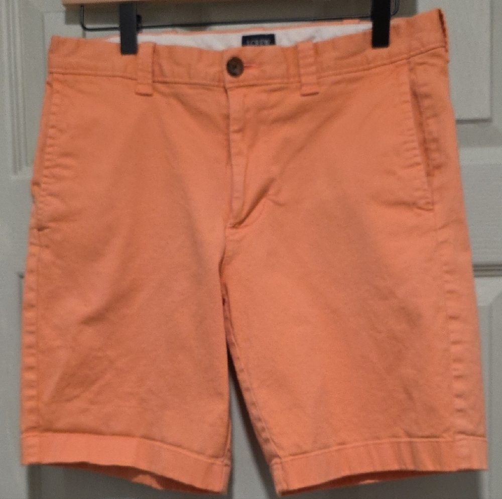 J. Crew Men's Coral Flat Front Shorts Sz 30